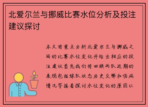 北爱尔兰与挪威比赛水位分析及投注建议探讨
